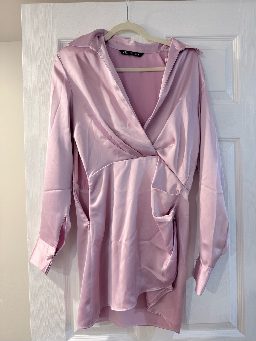 Zara Soft Lilac Satin Blouse